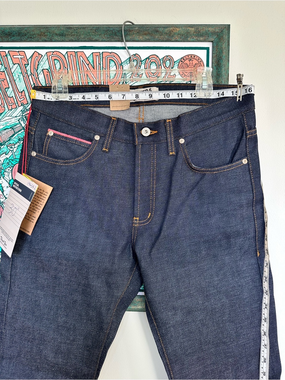NWT Naked & Famous Super Guy Dark Indigo Slim Regular Rise Men’s Jeans W32 L30 - Picture 6 of 17